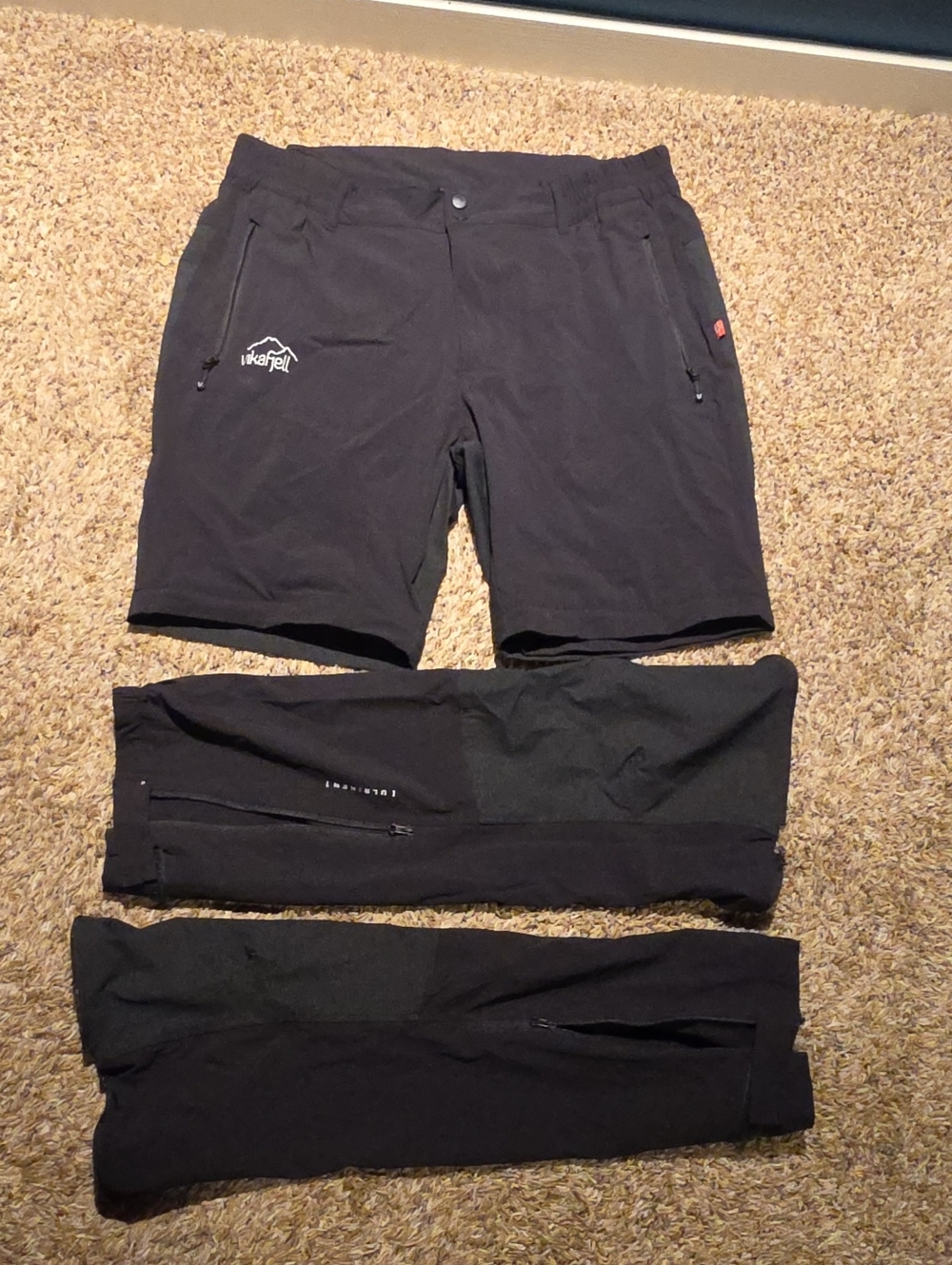 Vikafjell Ulriken Black Charcoal Zip-Off Shorts Pants Norway L Large